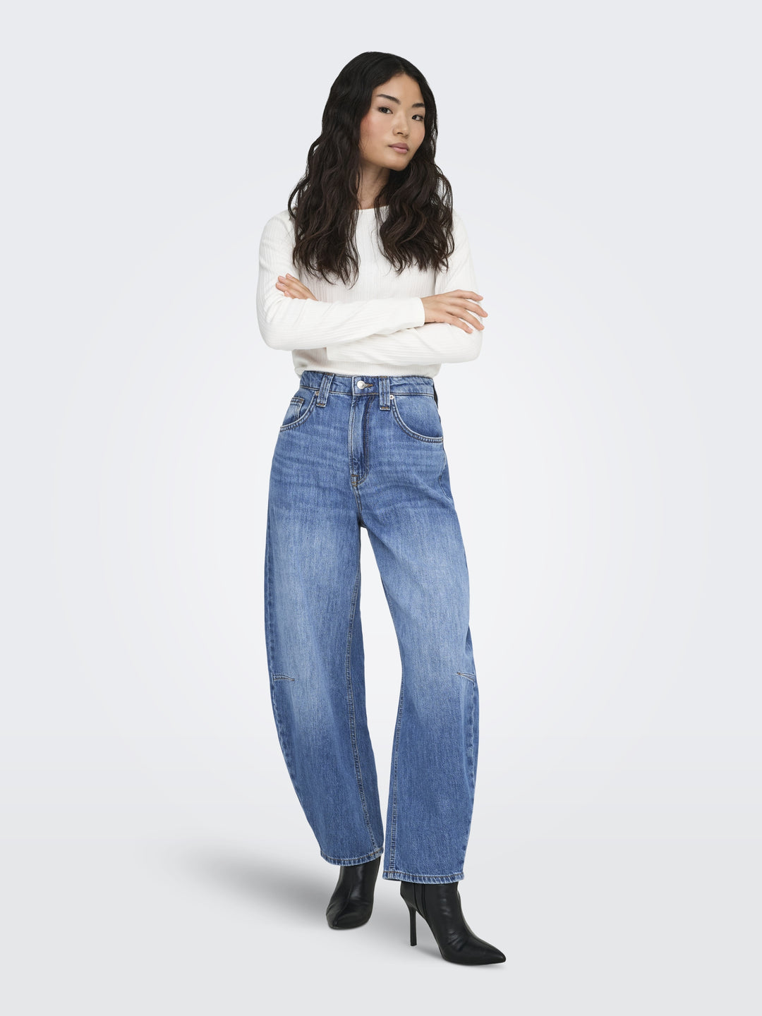 ONLFRANKIE HW ANK BARREL DNM DOT548, Medium Blue Denim 179695 Bild 7