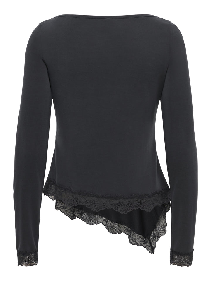 ONLFREE L/S LACE TOP JRS, Black/Black lace 177911001 Bild 2
