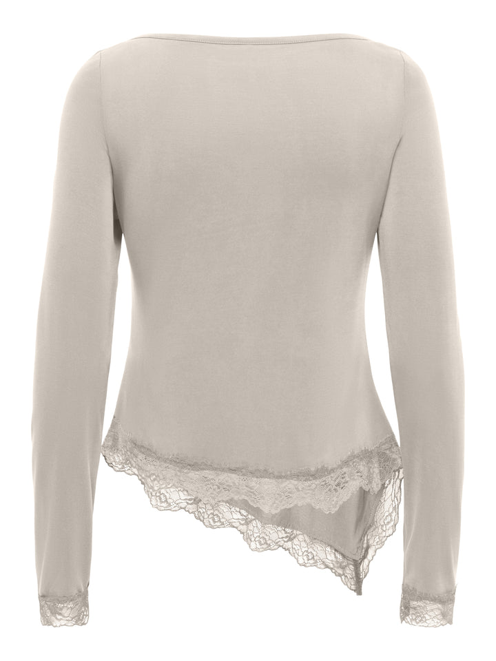 ONLFREE L/S LACE TOP JRS, Pumice Stone/Tonal lace 189959003 Bild 3