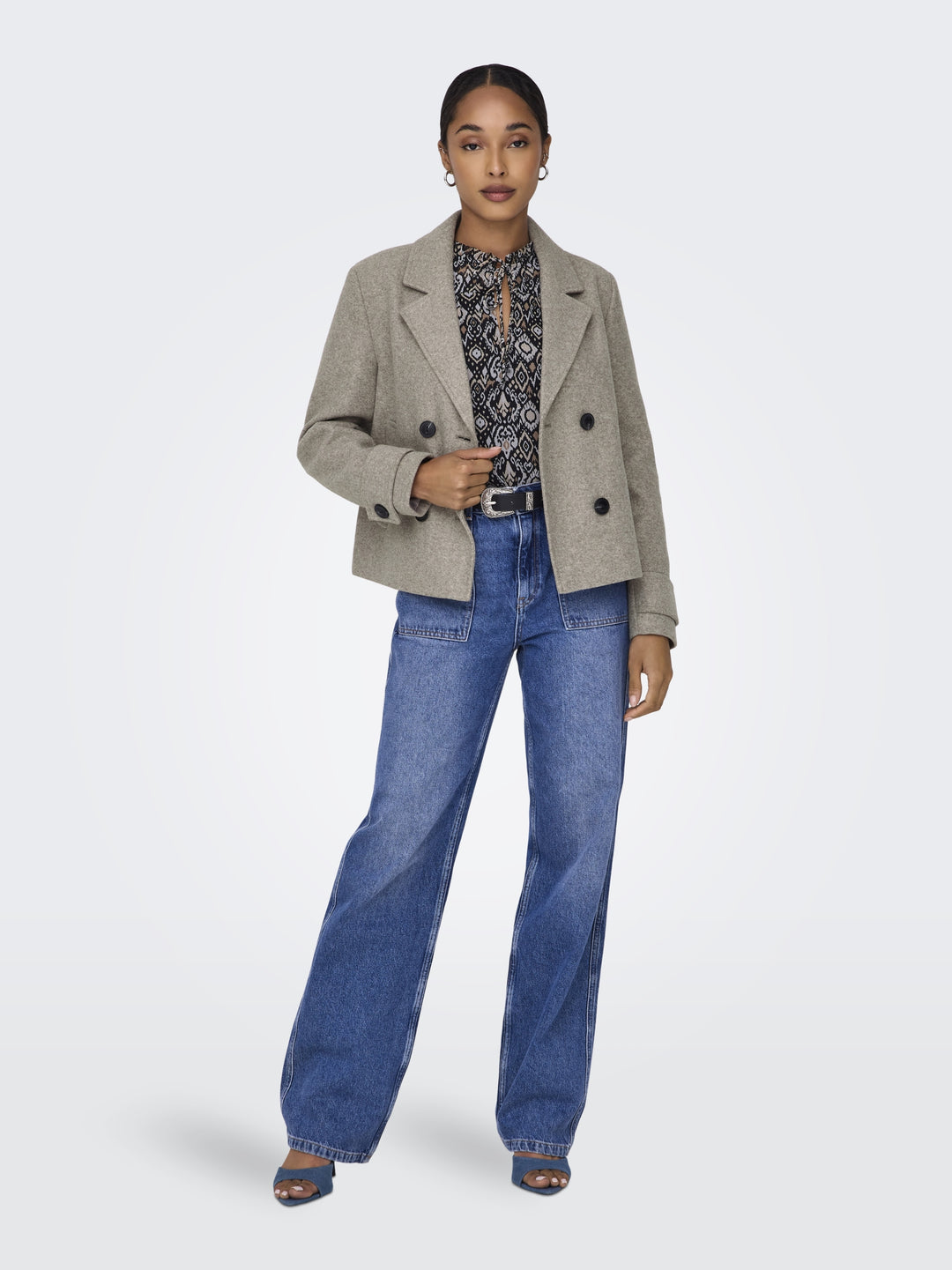 ONLFREJA SHORT DB JACKET OTW NOOS, Mocha Meringue/MELANGE 278275001 Bild 4