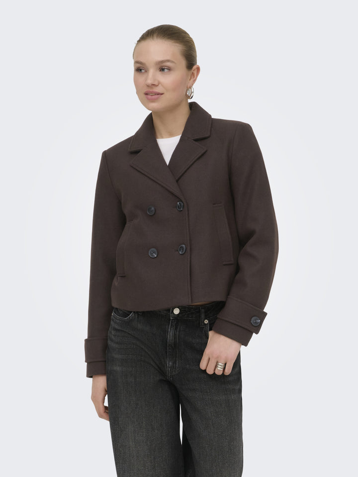ONLFREJA SHORT DB JACKET OTW NOOS, Hot Fudge/MELANGE 282716001 Bild 4