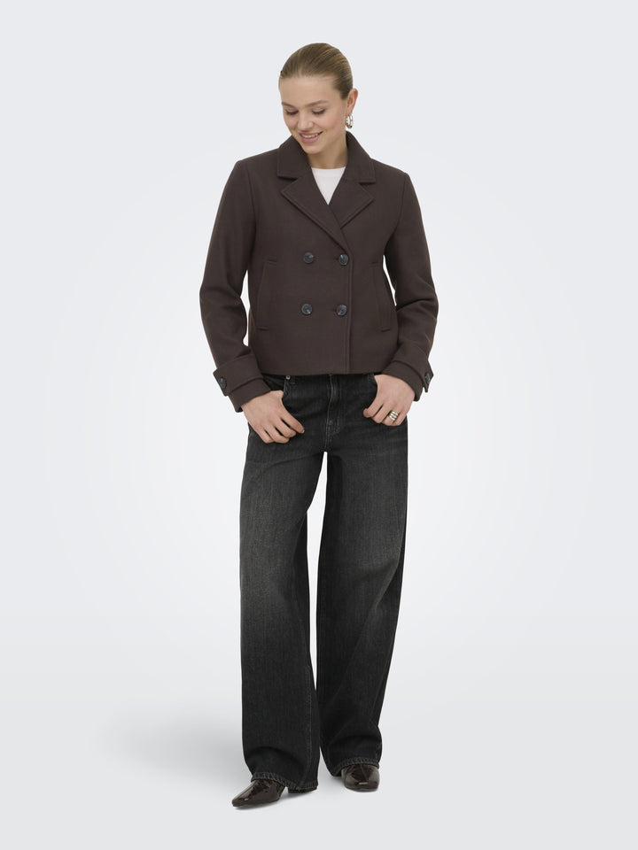 ONLFREJA SHORT DB JACKET OTW NOOS, Hot Fudge/MELANGE 282716001 Bild 6