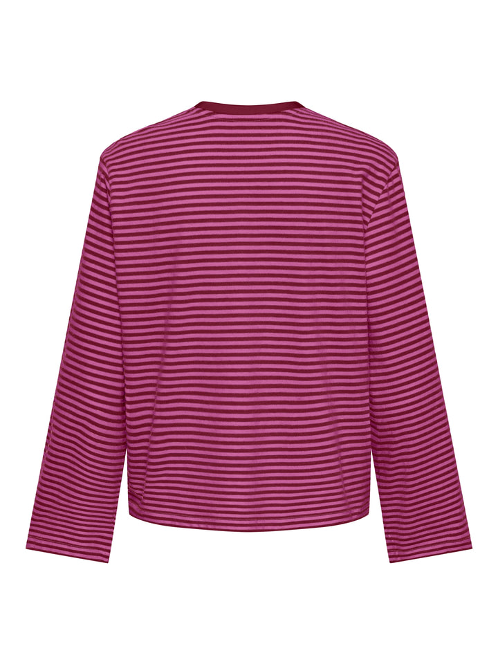 ONLFREJA STRIPE L/S WIDE SLEEVE JRS, Rumba Red/Fiji flower (mel) 213873004 Bild 2
