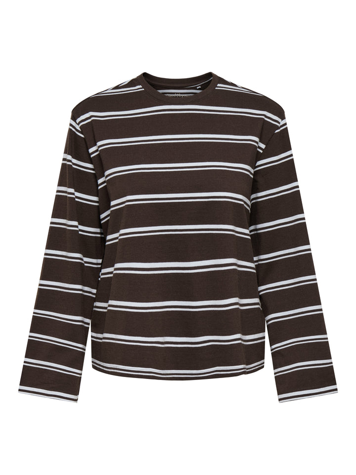 ONLFREJA STRIPE L/S WIDE SLEEVE JRS, Coffee Bean/Ballad blue (jana) 237375001 Bild 1