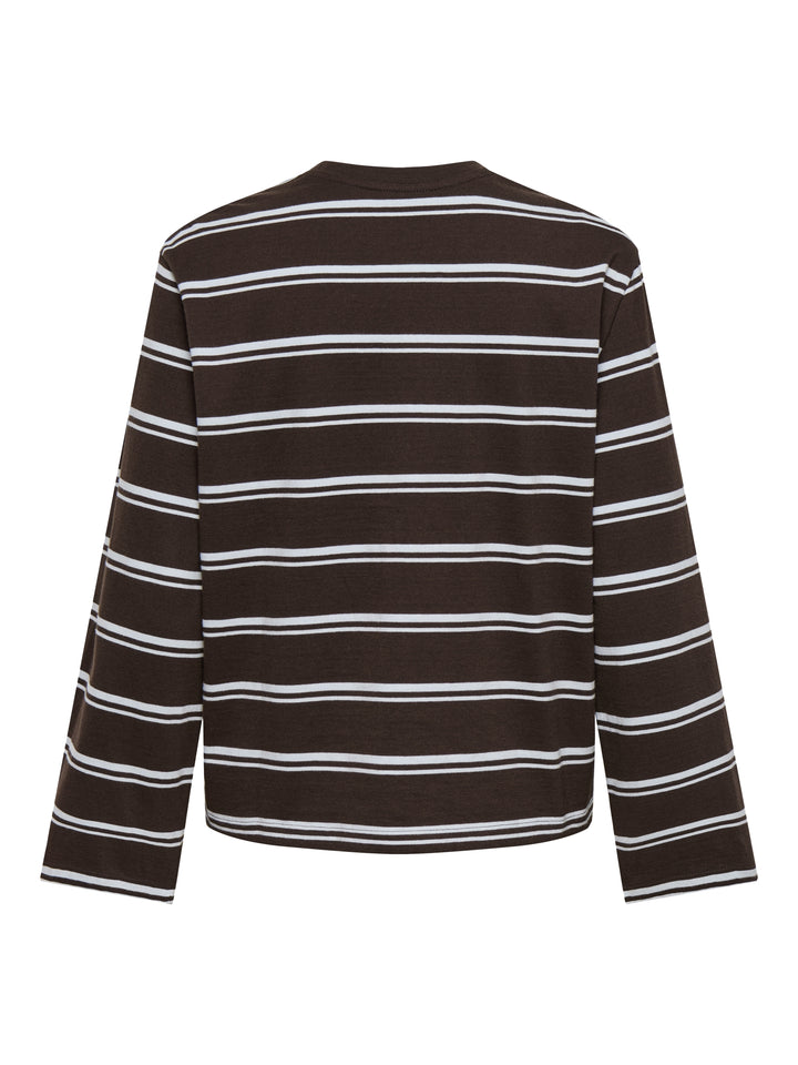ONLFREJA STRIPE L/S WIDE SLEEVE JRS, Coffee Bean/Ballad blue (jana) 237375001 Bild 2