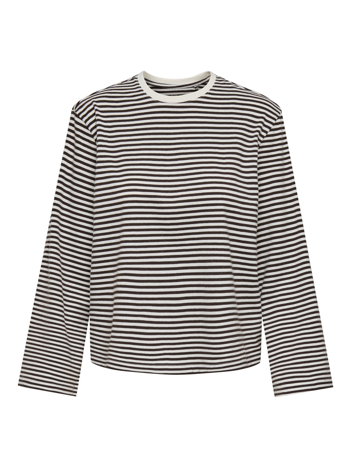 ONLFREJA STRIPE L/S WIDE SLEEVE JRS, Coffee Bean/Cloud dancer (mel) 237375002 Bild 1