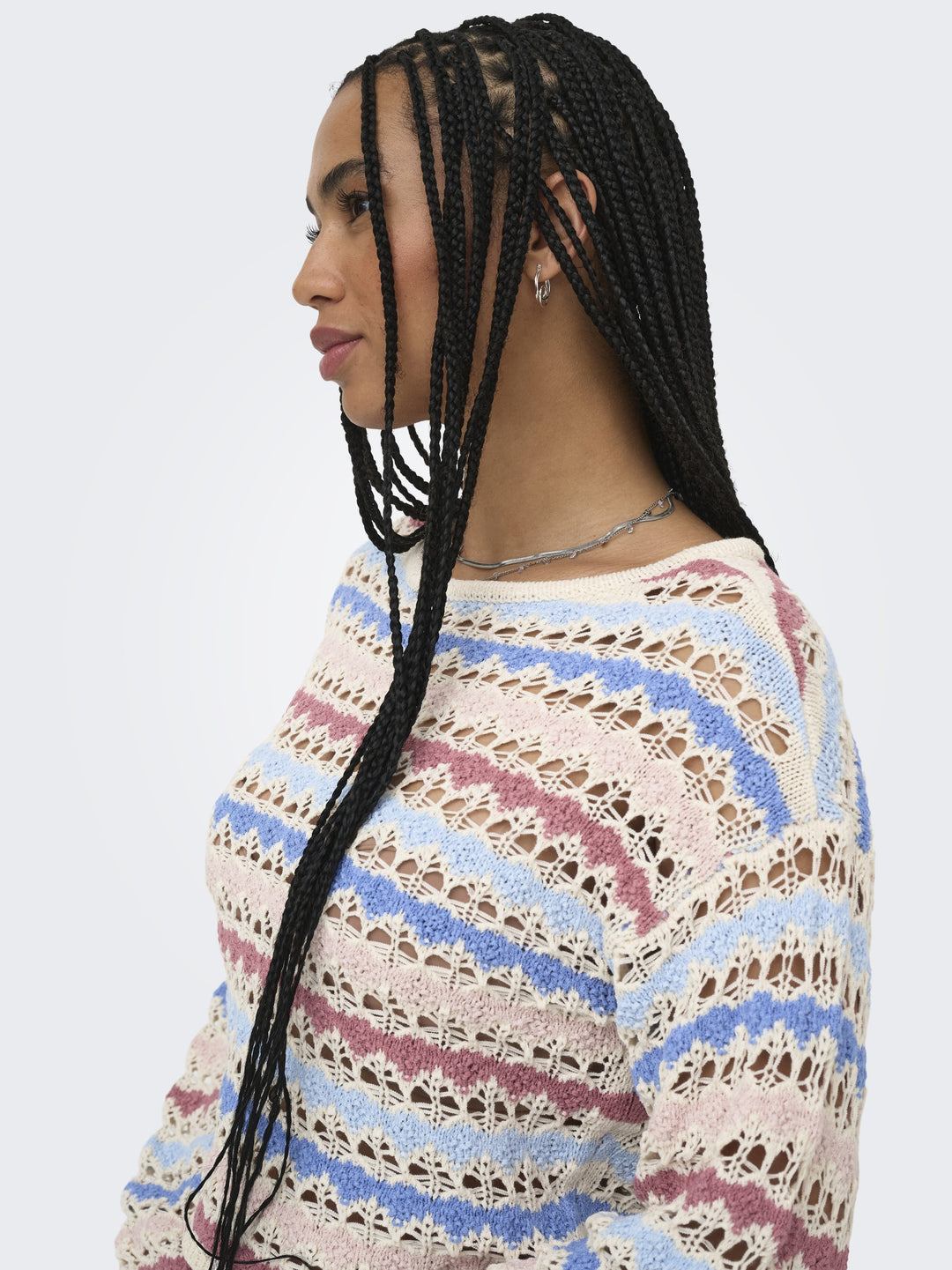 ONLGEENA LS O-NECK PATTERN LOOSE CC, Birch/Dusty R/Serpia R/Cornflower B 180083001 Bild 3