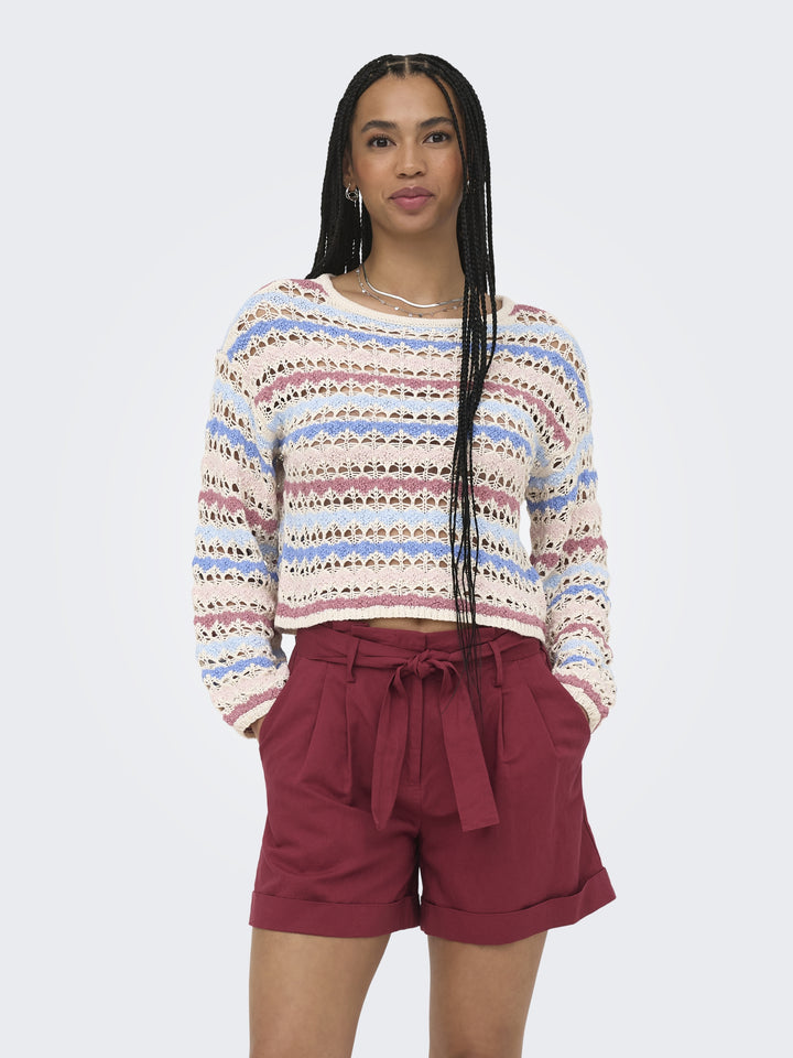 ONLGEENA LS O-NECK PATTERN LOOSE CC, Birch/Dusty R/Serpia R/Cornflower B 180083001 Bild 4