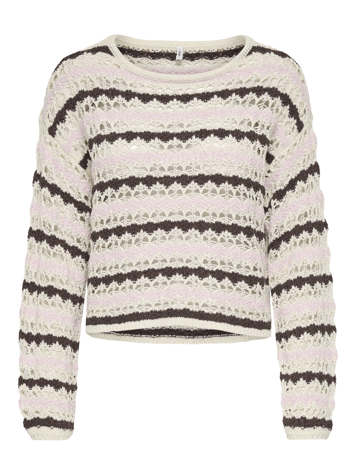 ONLGEENA LS O-NECK PATTERN LOOSE CC, Birch/Pale L/Chocolate M 180083002 Bild 1