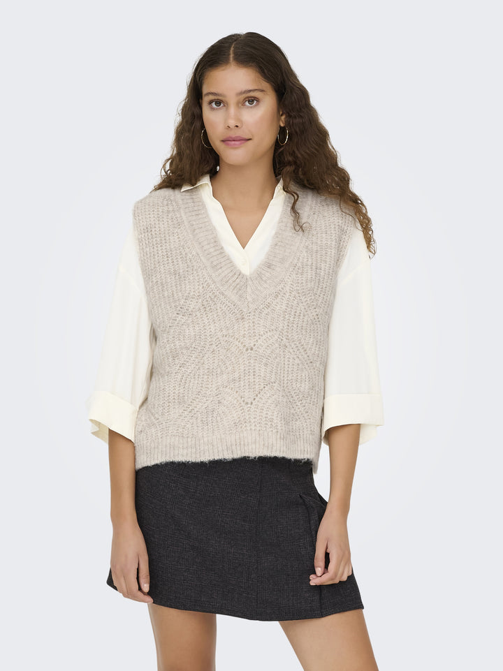 ONLGILA LIFE SL STRUCT V-NEC VEST B, Whitecap Gray/Melange 196844001 Bild 10