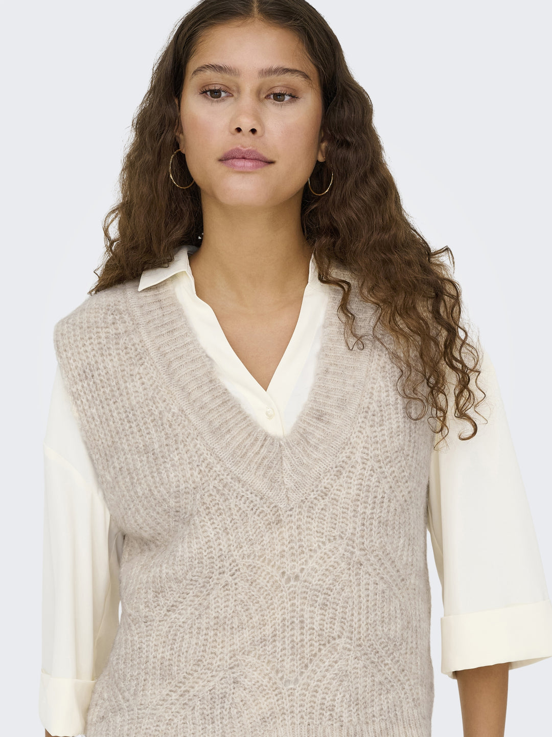 ONLGILA LIFE SL STRUCT V-NEC VEST B, Whitecap Gray/Melange 196844001 Bild 3