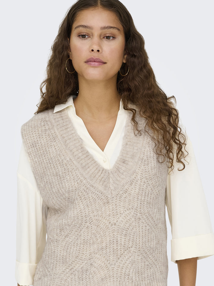 ONLGILA LIFE SL STRUCT V-NEC VEST B, Whitecap Gray/Melange 196844001 Bild 3
