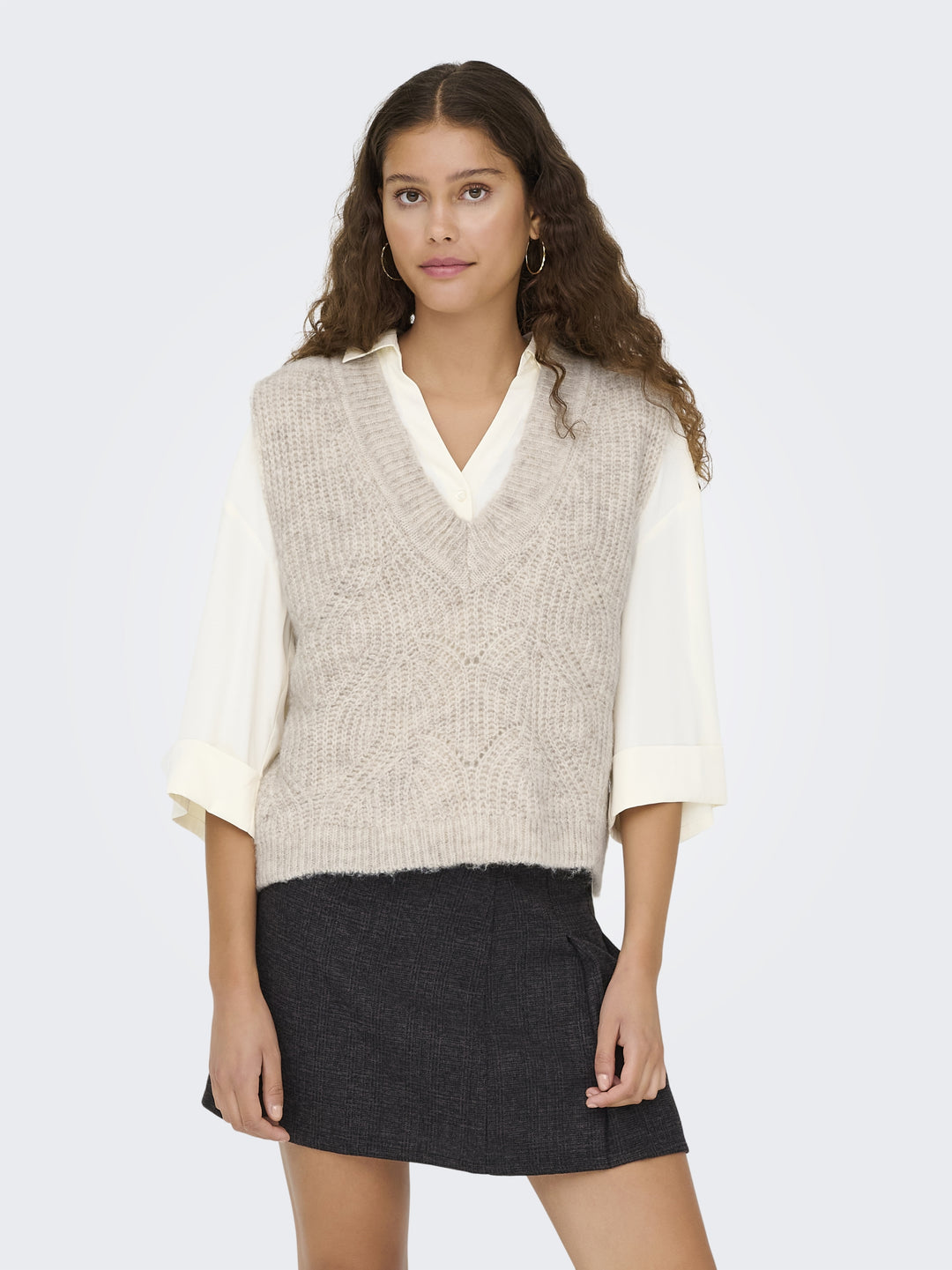 ONLGILA LIFE SL STRUCT V-NEC VEST B, Whitecap Gray/Melange 196844001 Bild 4