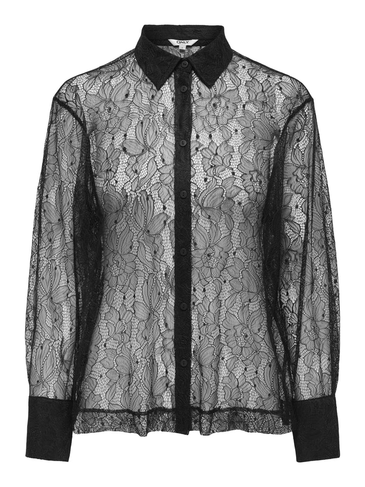 ONLGILMORE L/S LACE SHIRT WVN, Black 177911 Bild 1