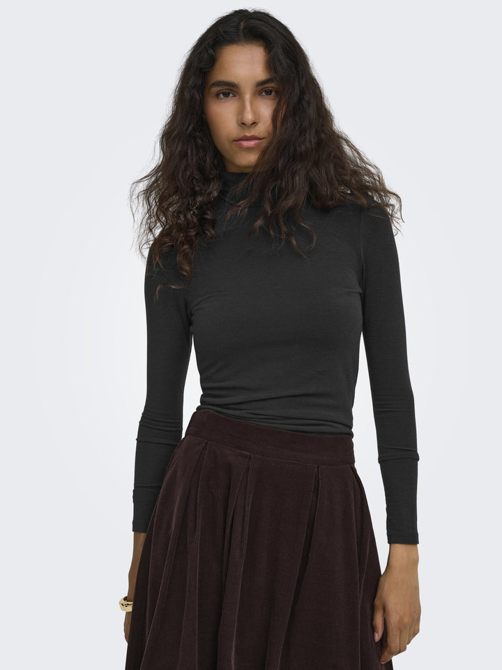 ONLGLAMOUR L/S ROLL-NECK TOP JRS NO, Black 177911 Bild 6