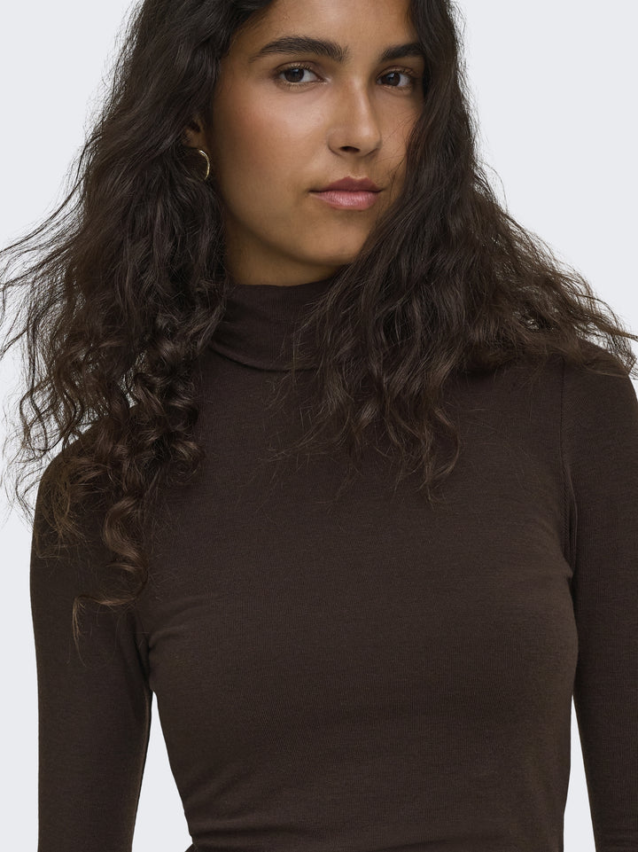 ONLGLAMOUR L/S ROLL-NECK TOP JRS NO, Black Coffee 177943 Bild 3