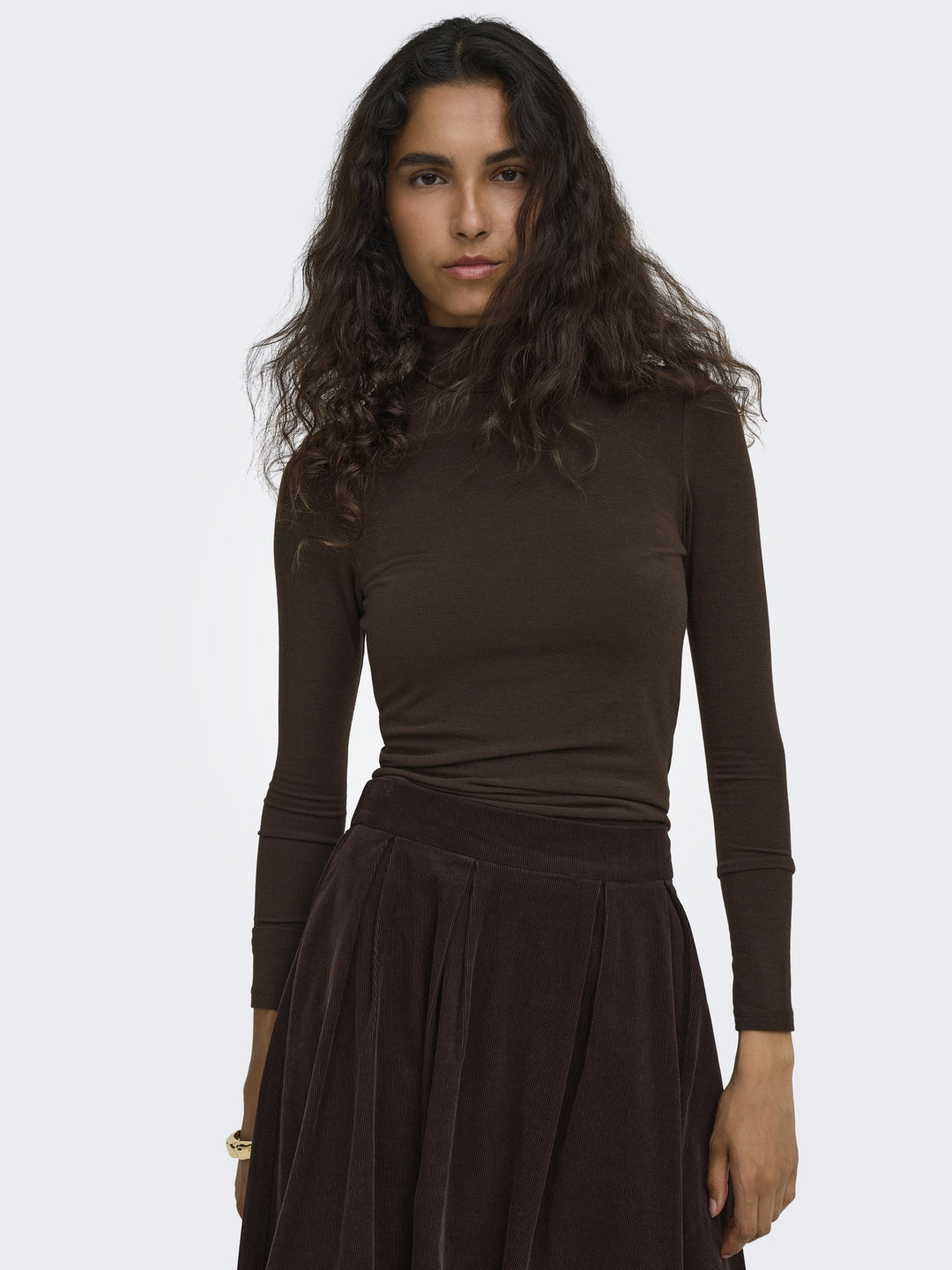 ONLGLAMOUR L/S ROLL-NECK TOP JRS NO, Black Coffee 177943 Bild 7