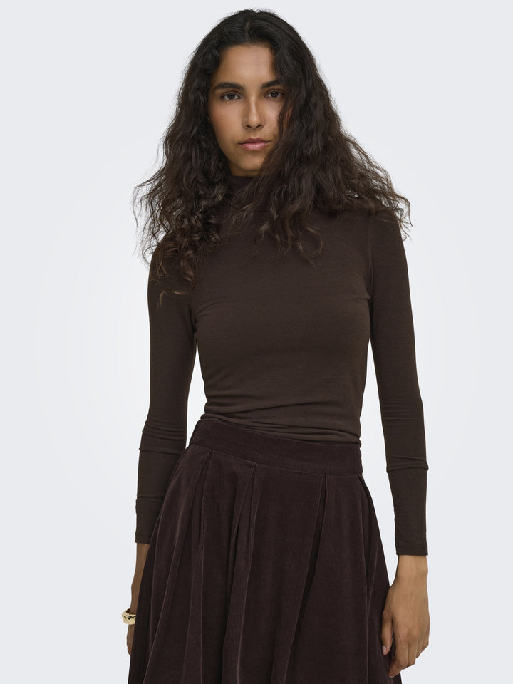 ONLGLAMOUR L/S ROLL-NECK TOP JRS NO, Black Coffee 177943 Bild 7