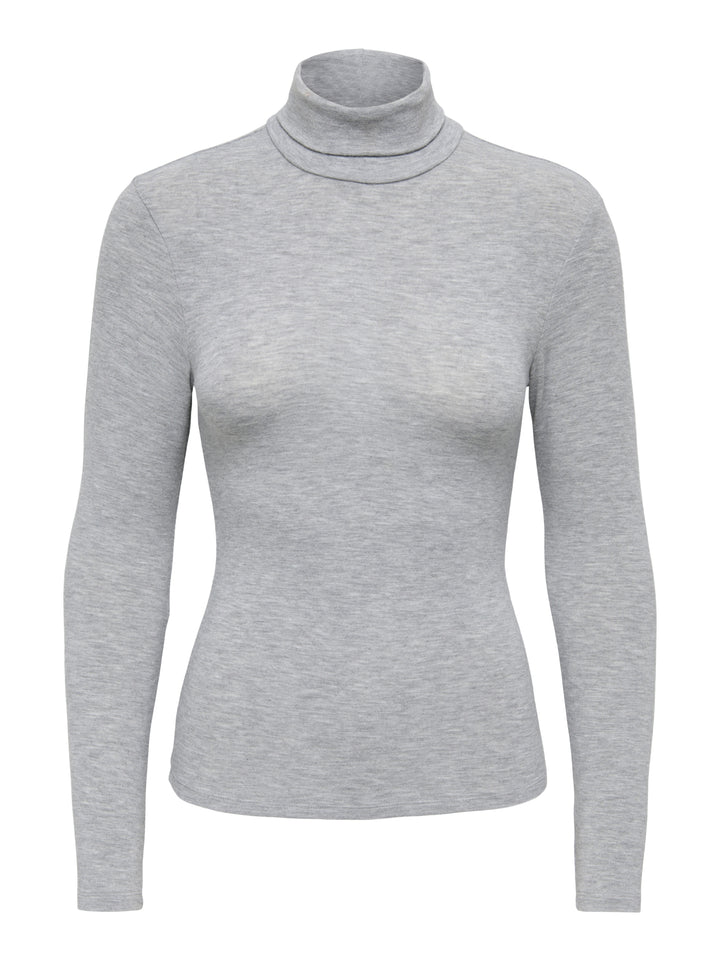 ONLGLAMOUR L/S ROLL-NECK TOP JRS NO, Light Grey Melange 179073 Bild 1