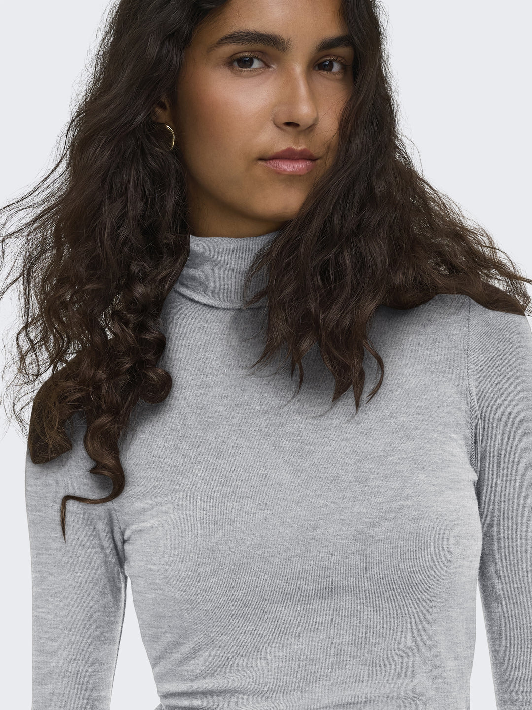 ONLGLAMOUR L/S ROLL-NECK TOP JRS NO, Light Grey Melange 179073 Bild 7