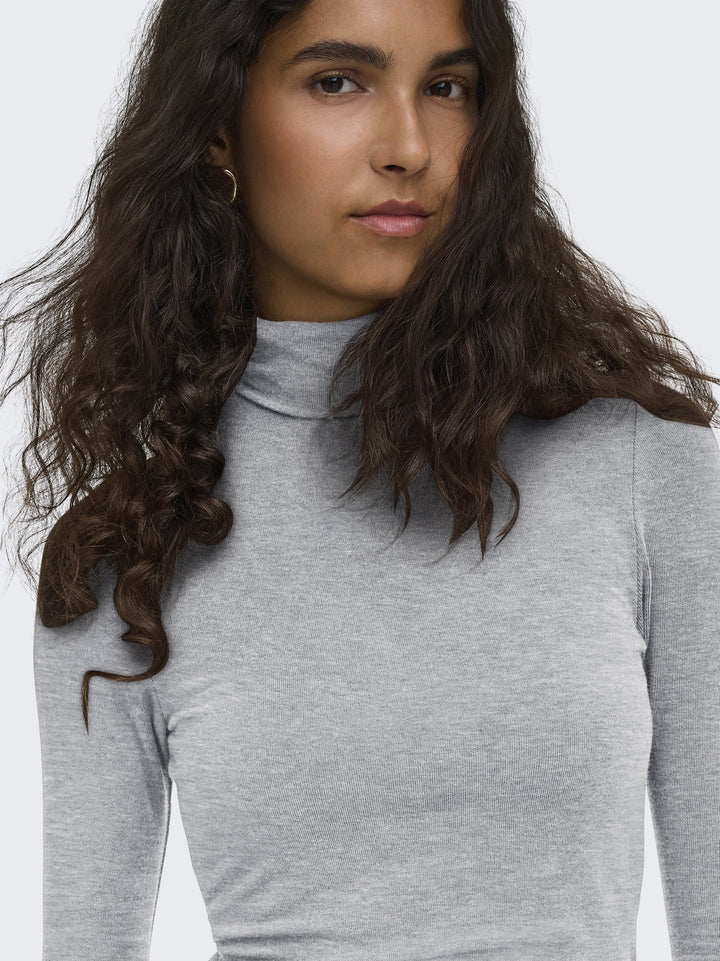 ONLGLAMOUR L/S ROLL-NECK TOP JRS NO, Light Grey Melange 179073 Bild 7