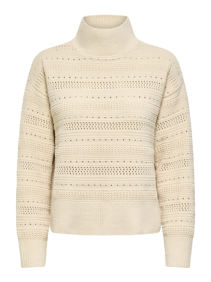 ONLGLOBE LS PATTERN HIGHNECK BF KNT, Birch 180083 Bild 1