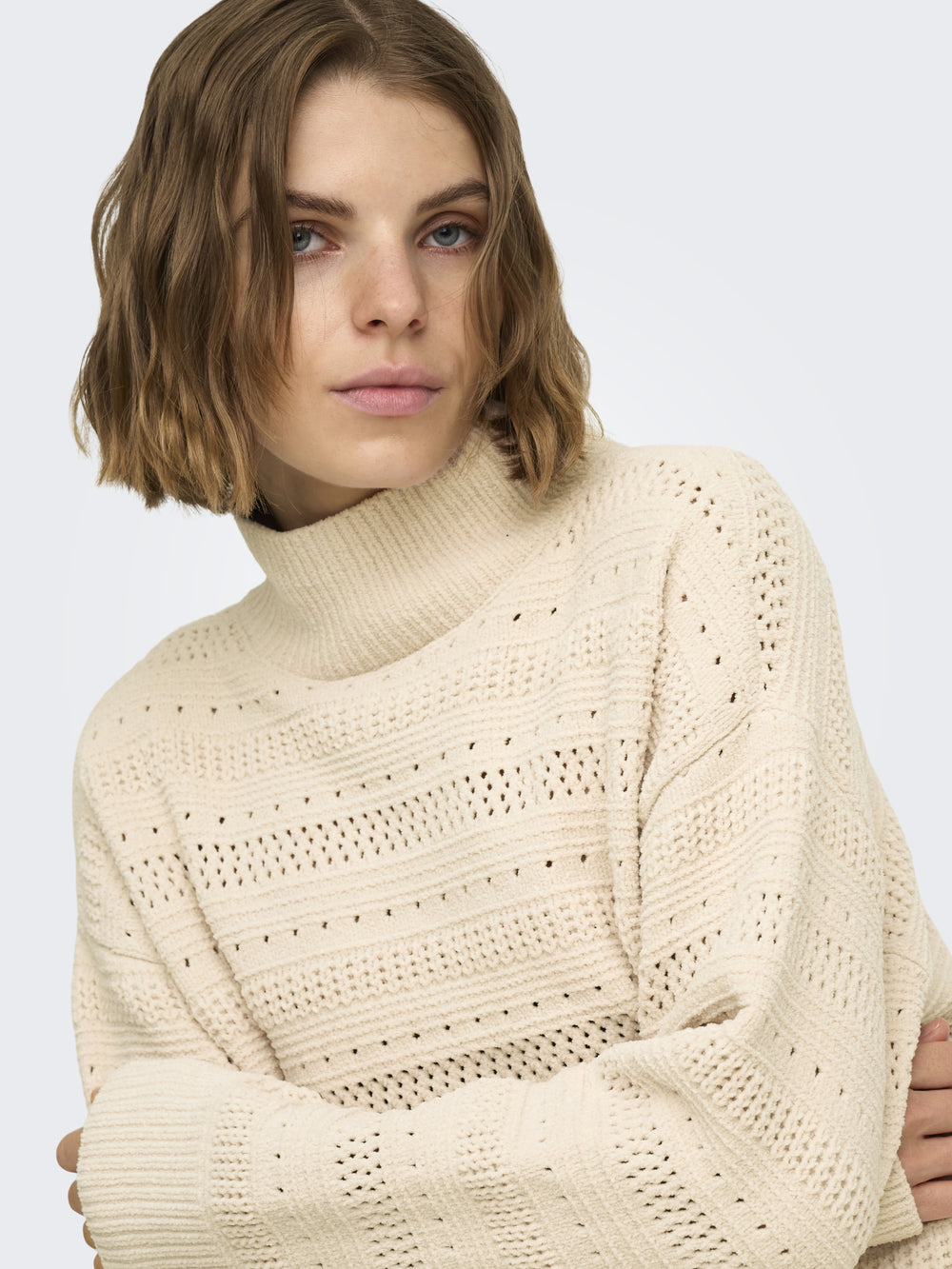 ONLGLOBE LS PATTERN HIGHNECK BF KNT, Birch 180083 Bild 2