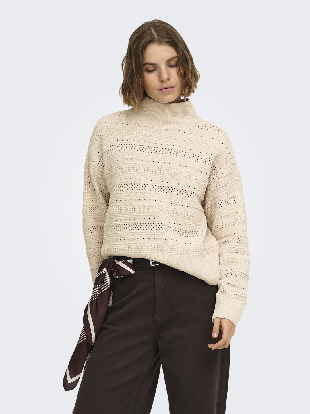 ONLGLOBE LS PATTERN HIGHNECK BF KNT, Birch 180083 Bild 4