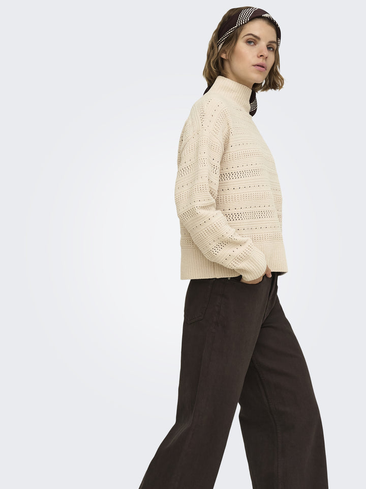 ONLGLOBE LS PATTERN HIGHNECK BF KNT, Birch 180083 Bild 7