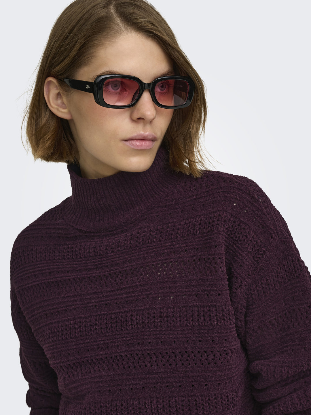 ONLGLOBE LS PATTERN HIGHNECK BF KNT, Fudge 184723 Bild 2