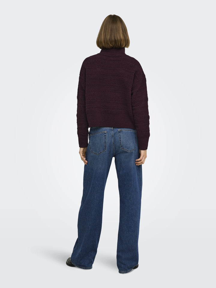ONLGLOBE LS PATTERN HIGHNECK BF KNT, Fudge 184723 Bild 5