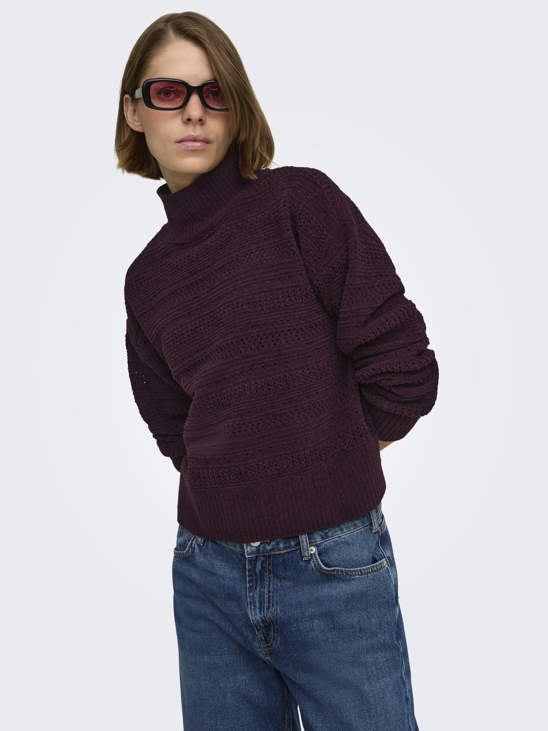 ONLGLOBE LS PATTERN HIGHNECK BF KNT, Fudge 184723 Bild 6