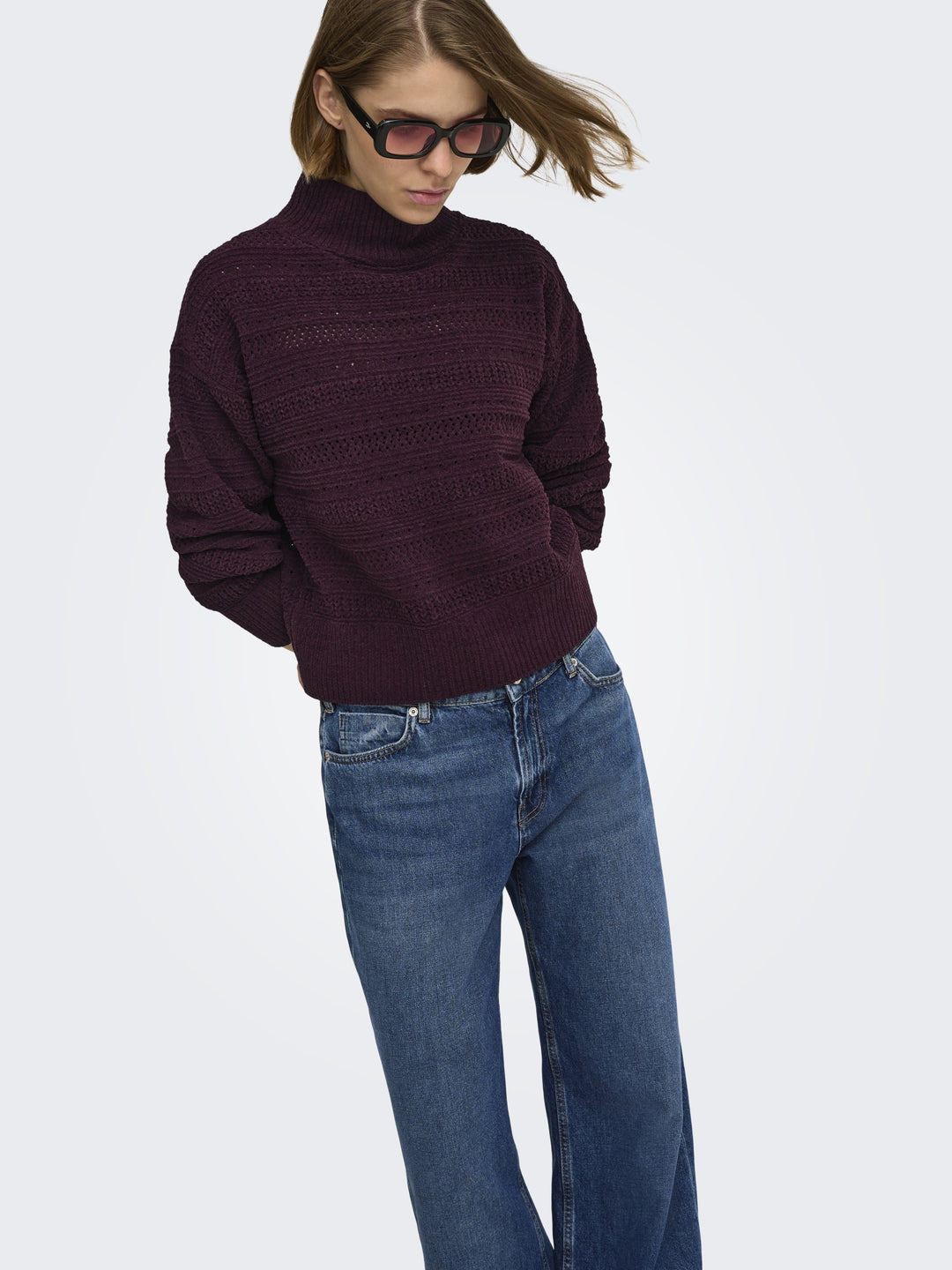 ONLGLOBE LS PATTERN HIGHNECK BF KNT, Fudge 184723 Bild 7
