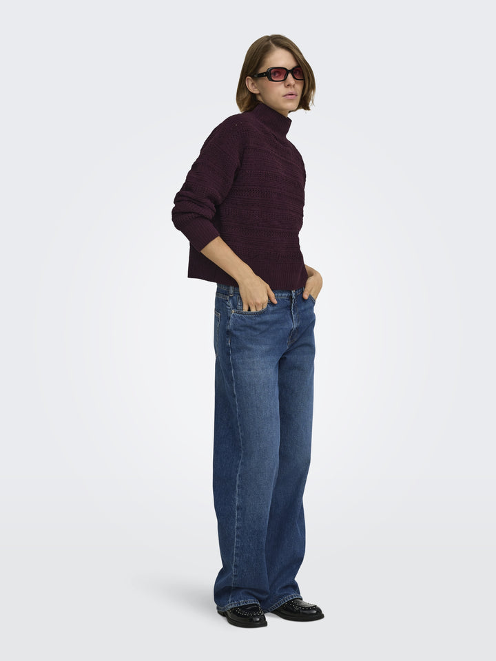 ONLGLOBE LS PATTERN HIGHNECK BF KNT, Fudge 184723 Bild 8