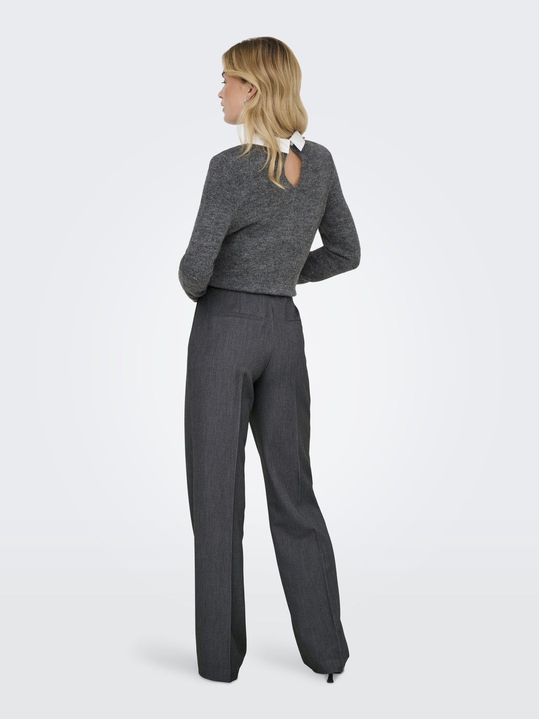 ONLHATTIE-LANA HW W MEL PANT TLR NO, Dark Grey Melange 179074 Bild 4