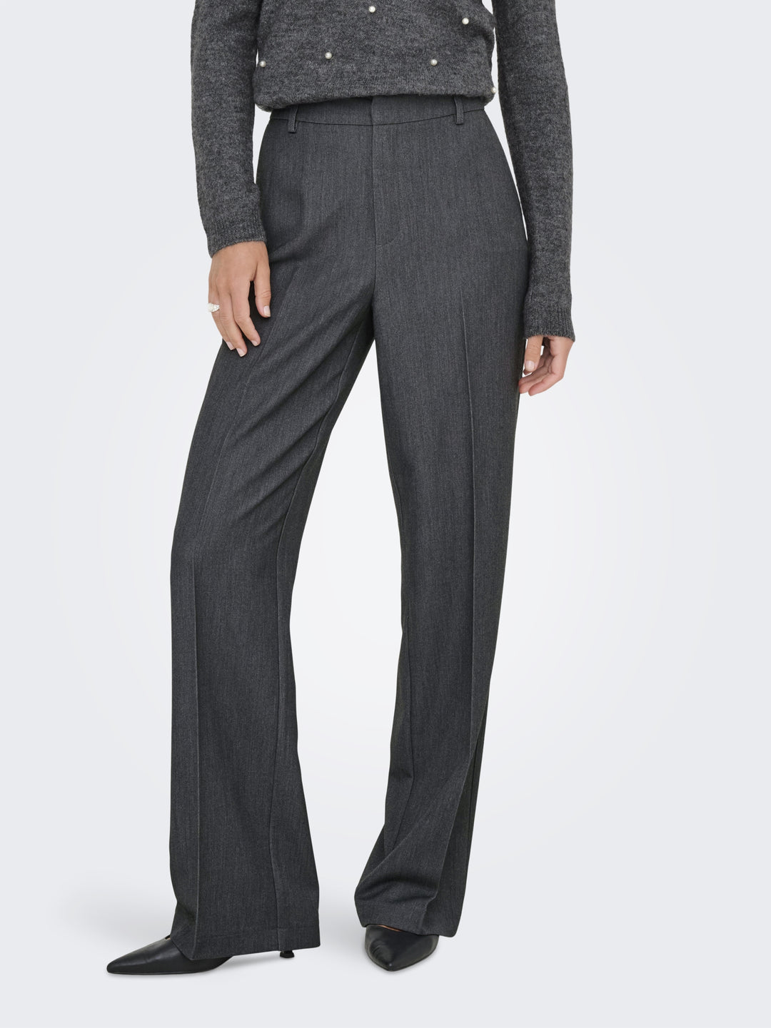 ONLHATTIE-LANA HW W MEL PANT TLR NO, Dark Grey Melange 179074 Bild 5