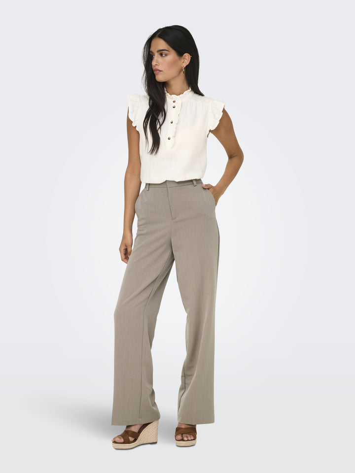 ONLHATTIE-LANA HW W MEL PANT TLR NO, Taupe Gray/MELANGE 198930001 Bild 4