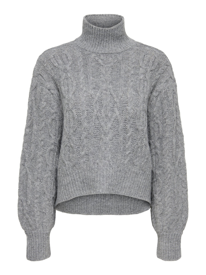 ONLHILDE LS SHORT CABLE KNT, Medium Grey Melange 179075 Bild 1