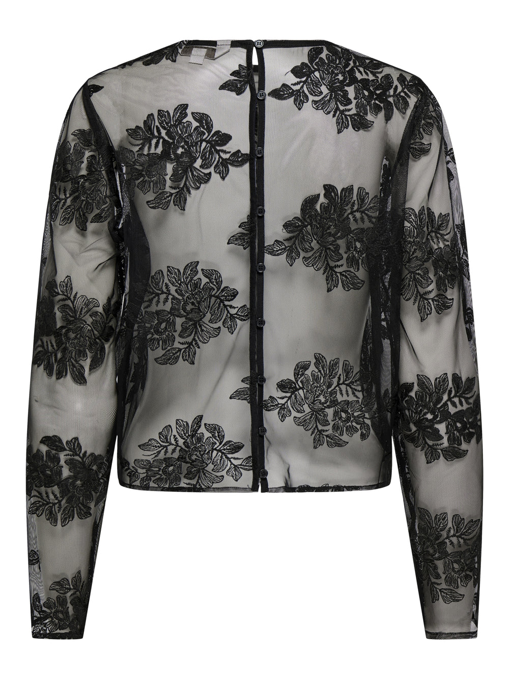 ONLJAVERIE L/S LACE BUTTON TOP WVN, Black 177911 Bild 2