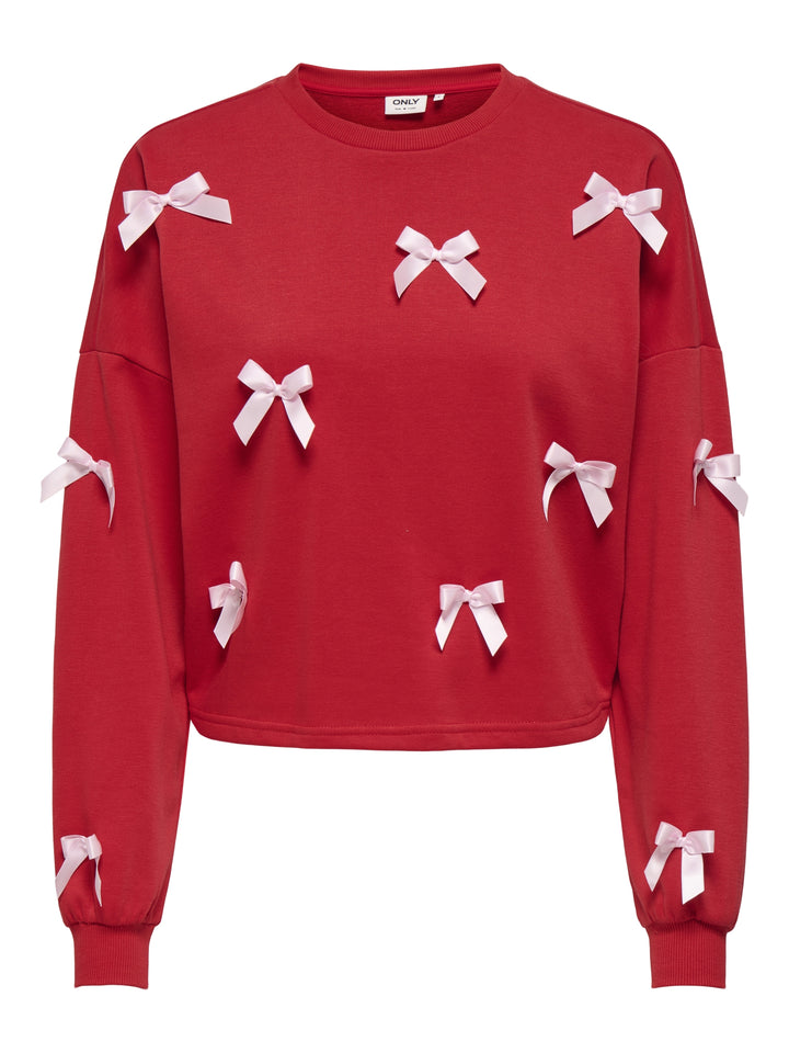 ONLJEDEITE L/S BOW BOX UB SWT, Barbados Cherry/Pale lilac bows 180043002 Bild 1
