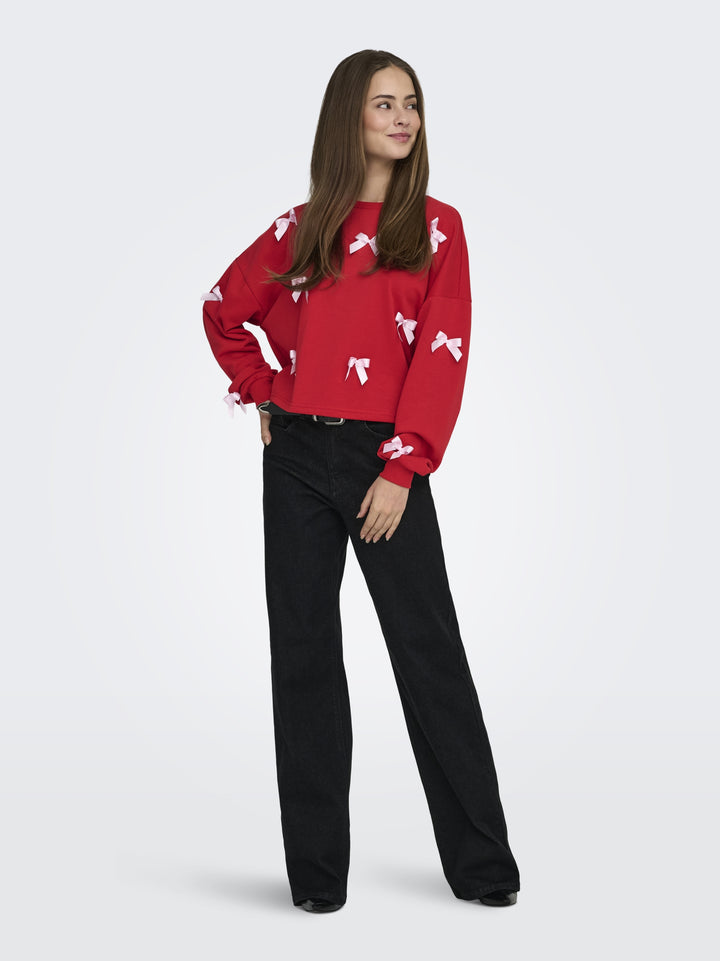 ONLJEDEITE L/S BOW BOX UB SWT, Barbados Cherry/Pale lilac bows 180043002 Bild 5