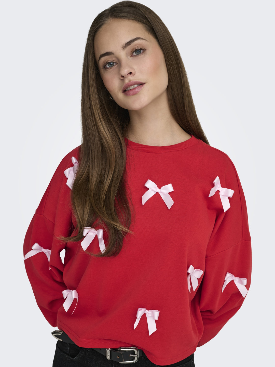 ONLJEDEITE L/S BOW BOX UB SWT, Barbados Cherry/Pale lilac bows 180043002 Bild 6