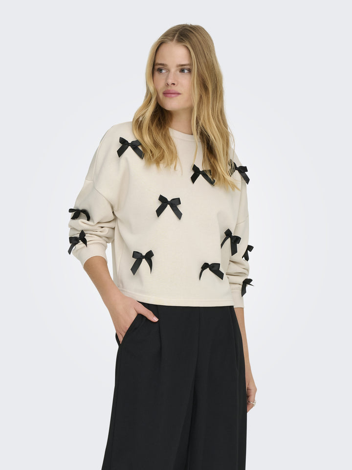 ONLJEDEITE L/S BOW BOX UB SWT, Birch/Black bows 180083001 Bild 5