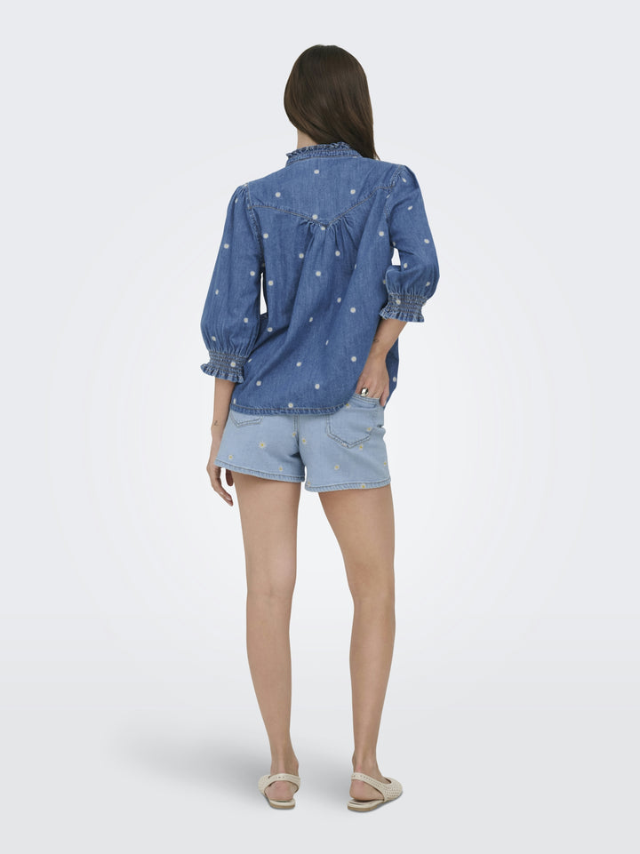 ONLJOSEPHINE HW DAISY DNM SHORTS AZ, Light Blue Denim 177934 Bild 4