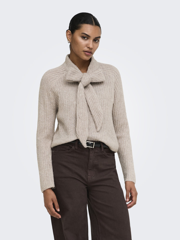 ONLKAPPA LS BOW HIGHNECK KNT, String/Melange 185600001 Bild 4