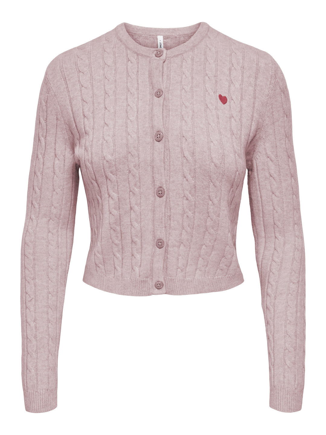 ONLKATIA LS CABLE BUTTON CARDIGAN C, Burnished Lilac/Mel/True Red Heart 226816004 Bild 1