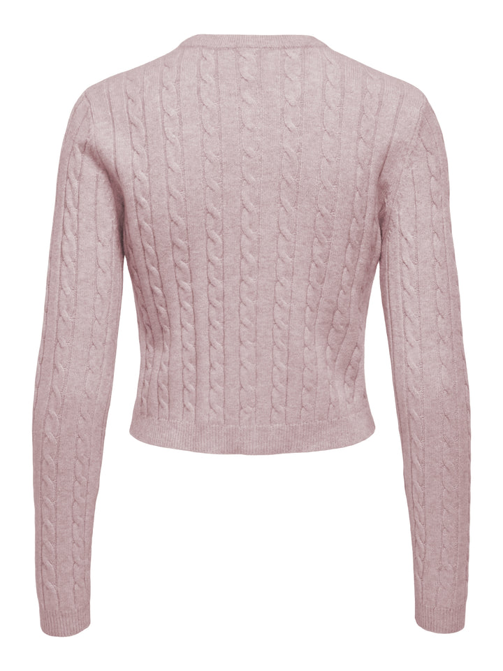 ONLKATIA LS CABLE BUTTON CARDIGAN C, Burnished Lilac/Mel/True Red Heart 226816004 Bild 2