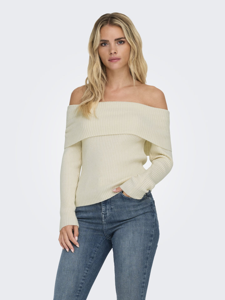 ONLKATIA LS OFF SHOULDER KNT NOOS, Whitecap Gray/Melange 196844001 Bild 3