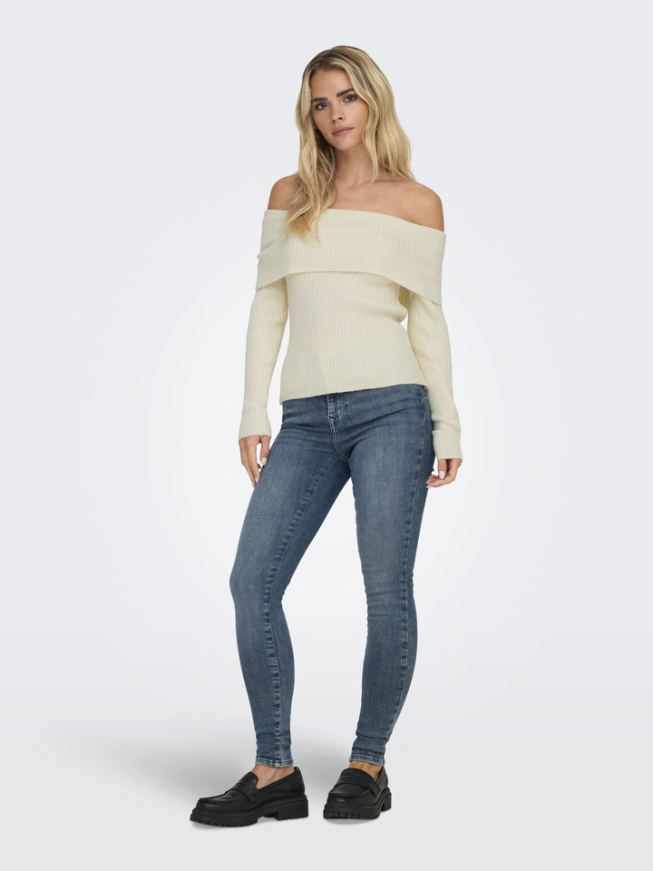ONLKATIA LS OFF SHOULDER KNT NOOS, Whitecap Gray/Melange 196844001 Bild 5