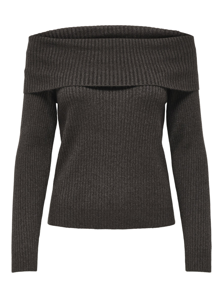 ONLKATIA LS OFF SHOULDER KNT NOOS, Chocolate Torte/Melange 244915001 Bild 1